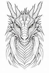 Dragon 12  Coloring Pages 5 Etsy sketch template