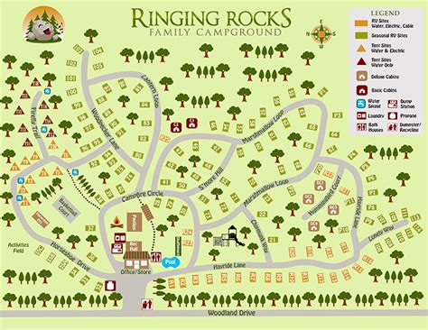 Ringing Rocks Family Campground - Campground Map & Rules