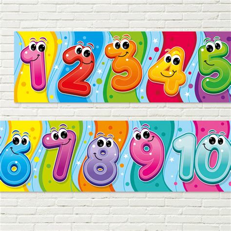 Numbers 1 to 10 poster with Smiley Faces - Classroom poster for schools