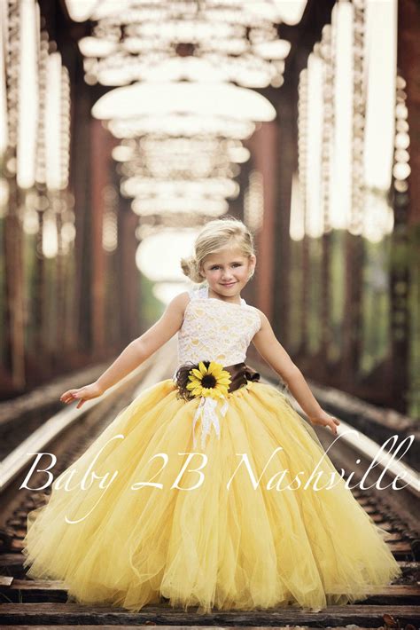 Yellow Sunflower Dress Yellow Tutu Dress Lace Dress Tulle - Etsy