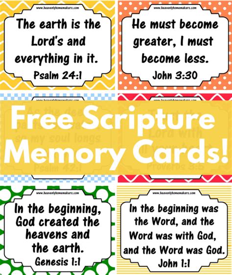 Free Printable Scripture Memory Cards for your Family! | LaptrinhX / News