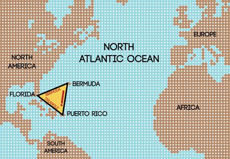 Mapa del Triángulo de las Bermudas en el Mar Caribe Fotografía de stock ...