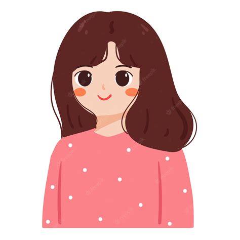 Premium Vector | Hand drawing cartoon girl. cute girl drawing for profile picture