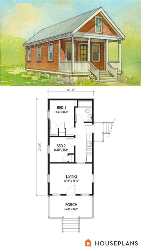 Tiny House And Blueprint | Cottage house plans, Cottage style house plans, Cottage floor plan