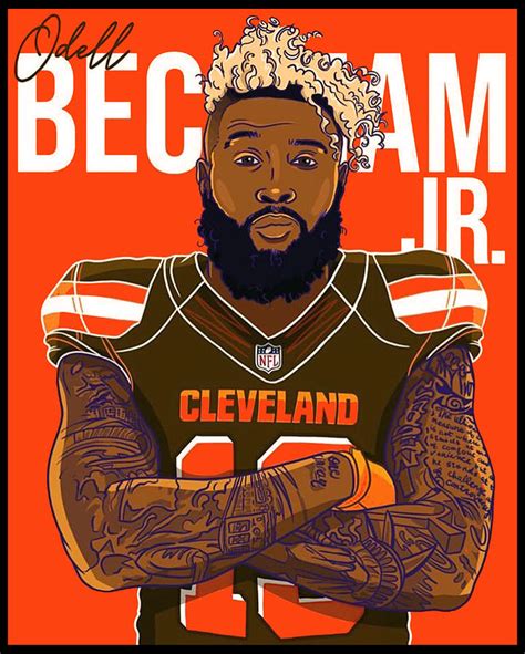 Odell Beckham Jr. browns Digital Art by Bian Lokmar - Pixels