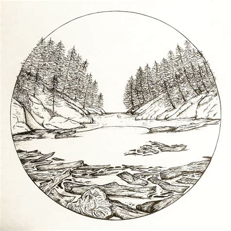 Cape Disappointment, WA | Micron pen art, Pen art, Artwork