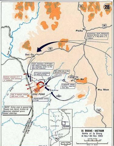 BATTLE OF IA DRANG VALLEY 1965 Vietnam map Air Cavalry | #31325092