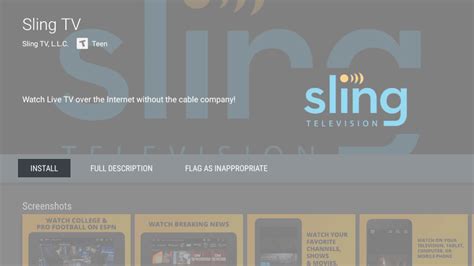 How do I install Sling TV on my Android TV?