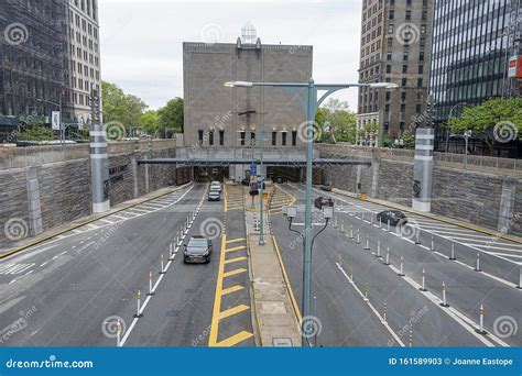 Rear of Hugh.L Carey Tunnel Ventilation Building and Highway Entrance,exit Editorial Stock Photo ...