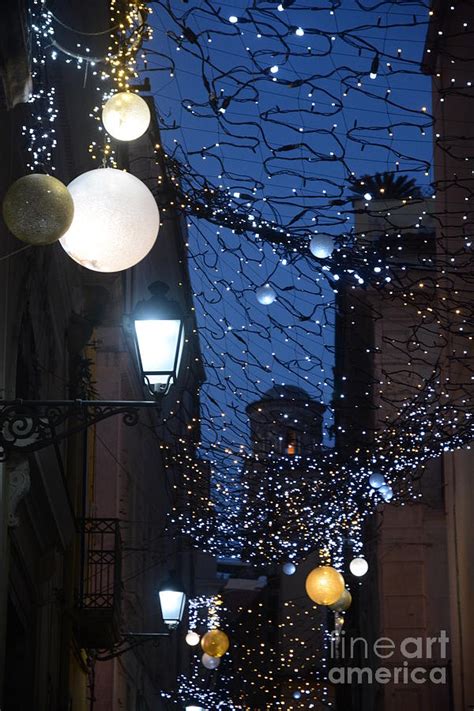 Christmas lights in Salerno, Italy. Photograph by Gl Images