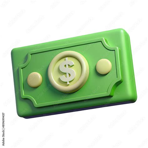 Green dollar bill. 3D icon with transparent background PNG Stock ...