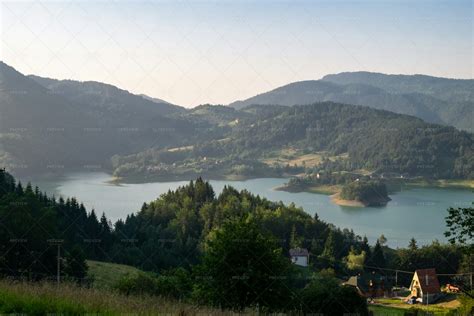 Lake Among Hills - Stock Photos | Motion Array