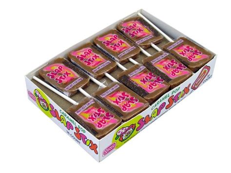 Slap Stix Caramel Pops - 0.7 oz - box of 36 | Retro candy, Penny candy, Wax lips