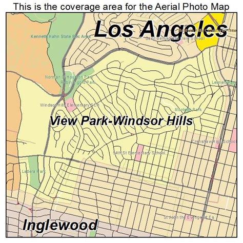 Aerial Photography Map of View Park Windsor Hills, CA California