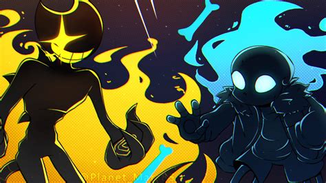 [Indie Cross] Sans VS Bendy by PlanetMars85 on DeviantArt