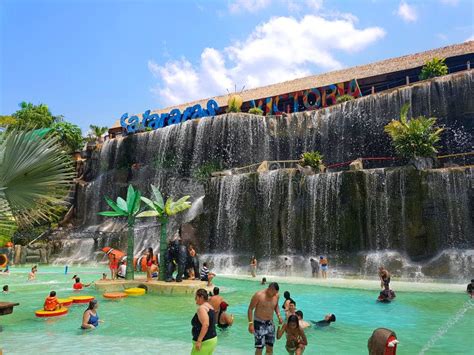 People Enjoying the Aquatic Park or Water Parkin the Hacienda Napoles of Pablo Escobar, with Th ...