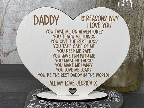 10 Reasons Why I Love You Dad Daddy Heart Stand Plaque | Etsy UK