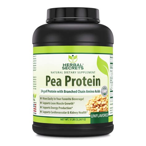 Herbal Secrets Pea Protein Powder - 5 Lbs (Non-GMO) Unflavored ...