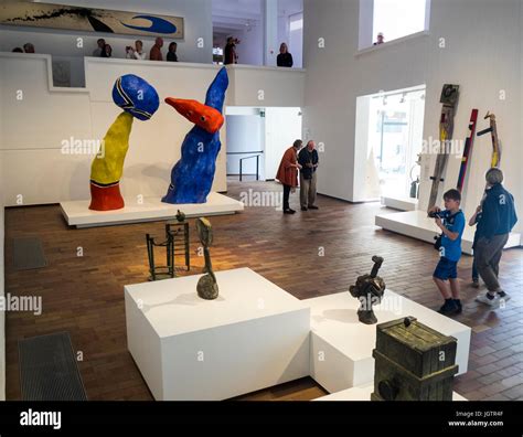 Joan Miro sculptures on display in Fundacio Joan Miro, Montjuïc, Barcelona, Spain Stock Photo ...