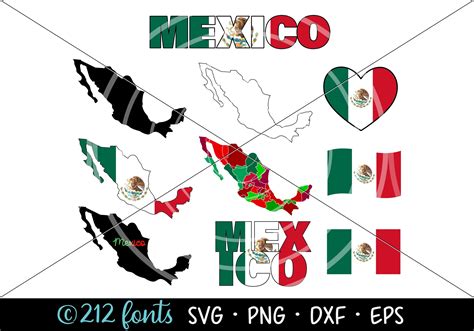 Mexico Map Outline Flag Word SVG Art PNG Graphic by 212 Fonts · Creative Fabrica