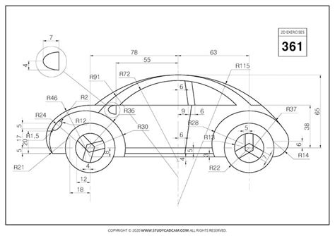 2D CAD EXERCISES 361 | Autocad, Autocad drawing, Cad drawing