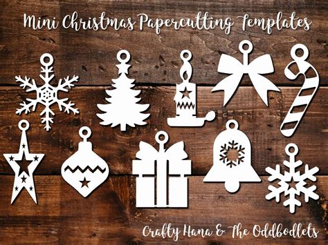 10 Mini Christmas Papercutting Templates JPEG/PDF | Etsy