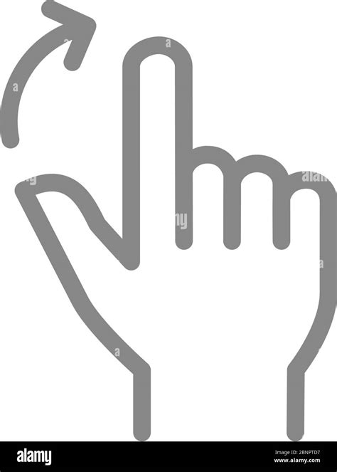 Two fingers flick right line icon. Touch screen hand gesture symbol Stock Vector Image & Art - Alamy