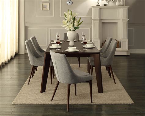 LANKINS - 7pcs Classic Modern Rectangular Dining Room Table Chairs Set ...