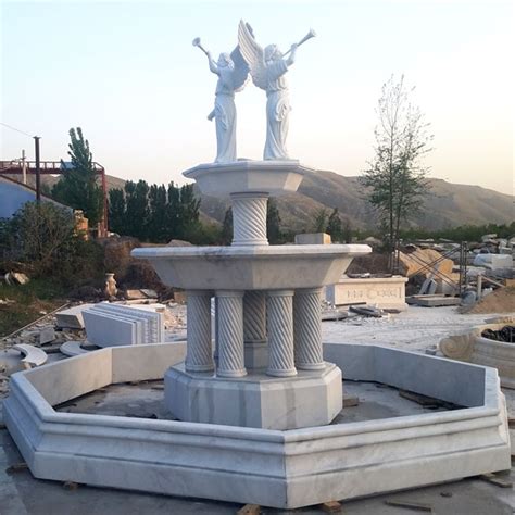 Outdoor tiered columns garden water fountain with bernini angel statues for sale MOKK-08-Trevi ...