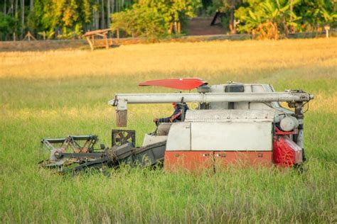 NAKHON PHANOM, THAILAND - NOV 18, 2018 : Harvester Machine Working ...