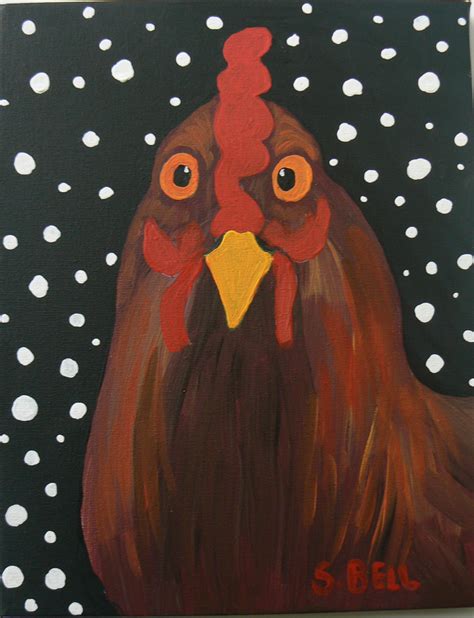 Folk Art Chicken Painting at PaintingValley.com | Explore collection of ...