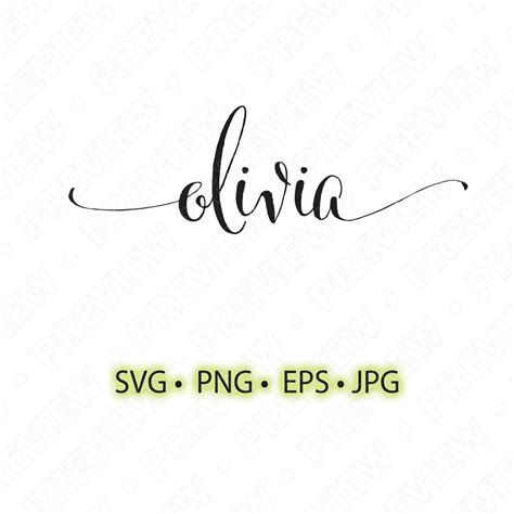 Olivia Handwriting Olivia Name CLIPART for Cricut Olivia Name Dxf, Eps ...