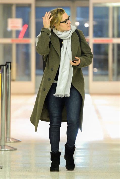 Kate Winslet in Travel Outfit at JFK Airport in NYC