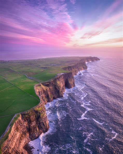 Sunset at Cliffs of Moher from above, County Galway, Ireland – Max ...