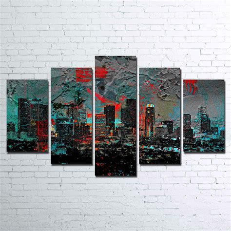 Abstract Los Angeles Skyline Canvas Set – Legendary Wall Art