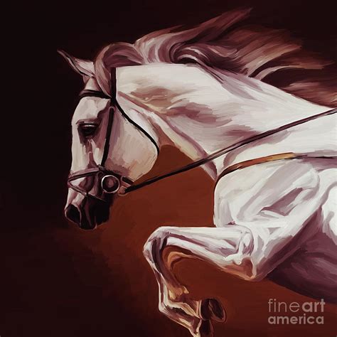 Beautiful White Running Horse 9iu Painting by Gull G - Pixels