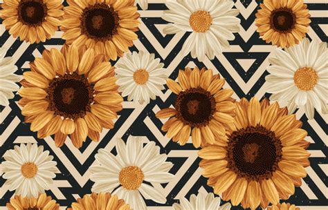 Vintage Sunflower Background