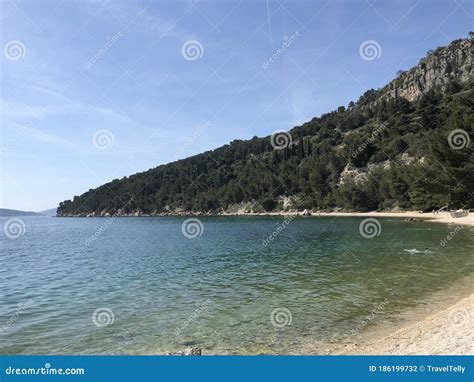 Kasjuni beach in Split stock photo. Image of europe - 186199732