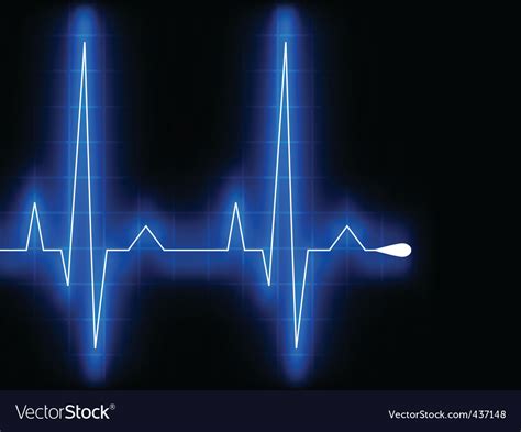 Blue heart beat EKG graph Royalty Free Vector Image