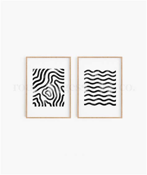 Set of 2 Digital Prints Abstract Art Prints Abstract Wall | Etsy