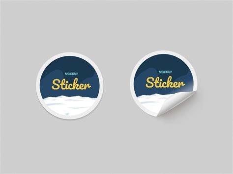 Free Round Paper Stickers Mockup (PSD)