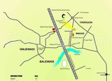 Chandrarang Developers and ABS Properties Capital Tower Map - Wakad, Pune Location Map