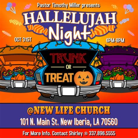 Copy of CHURCH HALLELUJAH NIGHT TRUNK OR TREAT FLYER | PosterMyWall