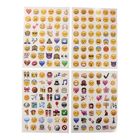 4 Sheets/Set Classic Face New Emoji Stickers 48 Die Cut Sticker For ...