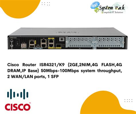 Cisco Router ISR4321/K9 ISR 4321 (2GE,2NIM,4G FLASH,4G DRAM,IP Base)50Mbps-100Mbps system ...