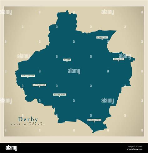 Derby district map - England UK Stock Vector Image & Art - Alamy