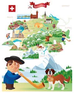 Cartoon Map Of Switzerland Stock Vector | Royalty-Free | FreeImages