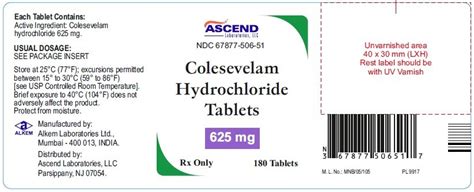 Colesevelam Tablets - FDA prescribing information, side effects and uses