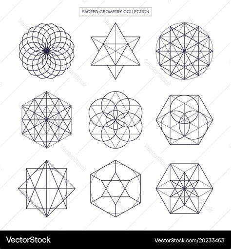 Sacred geometry original outline non expanded Vector Image