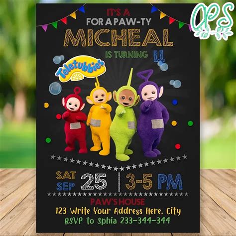 Editable Teletubbies Birthday Invitation Instant Download ...